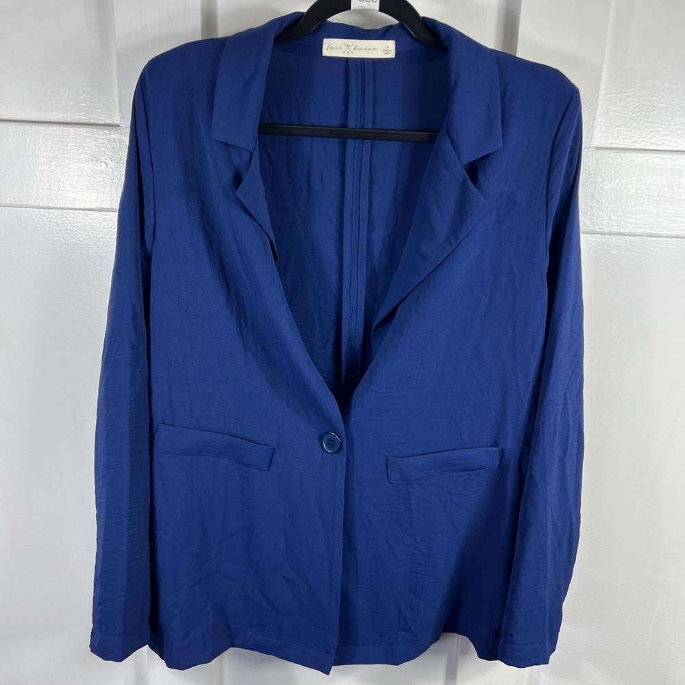 Fair Haven Royal Blue Single Button Lightweight Blazer Jacket Size Medium